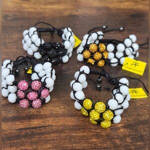 André Francois Faceted Glass Bead Shamballa Bracelet PICK ONE